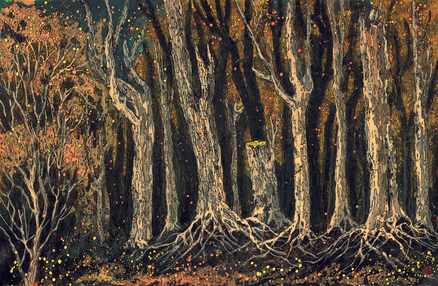 Print of 100 Tree Roots Connected 百树连根