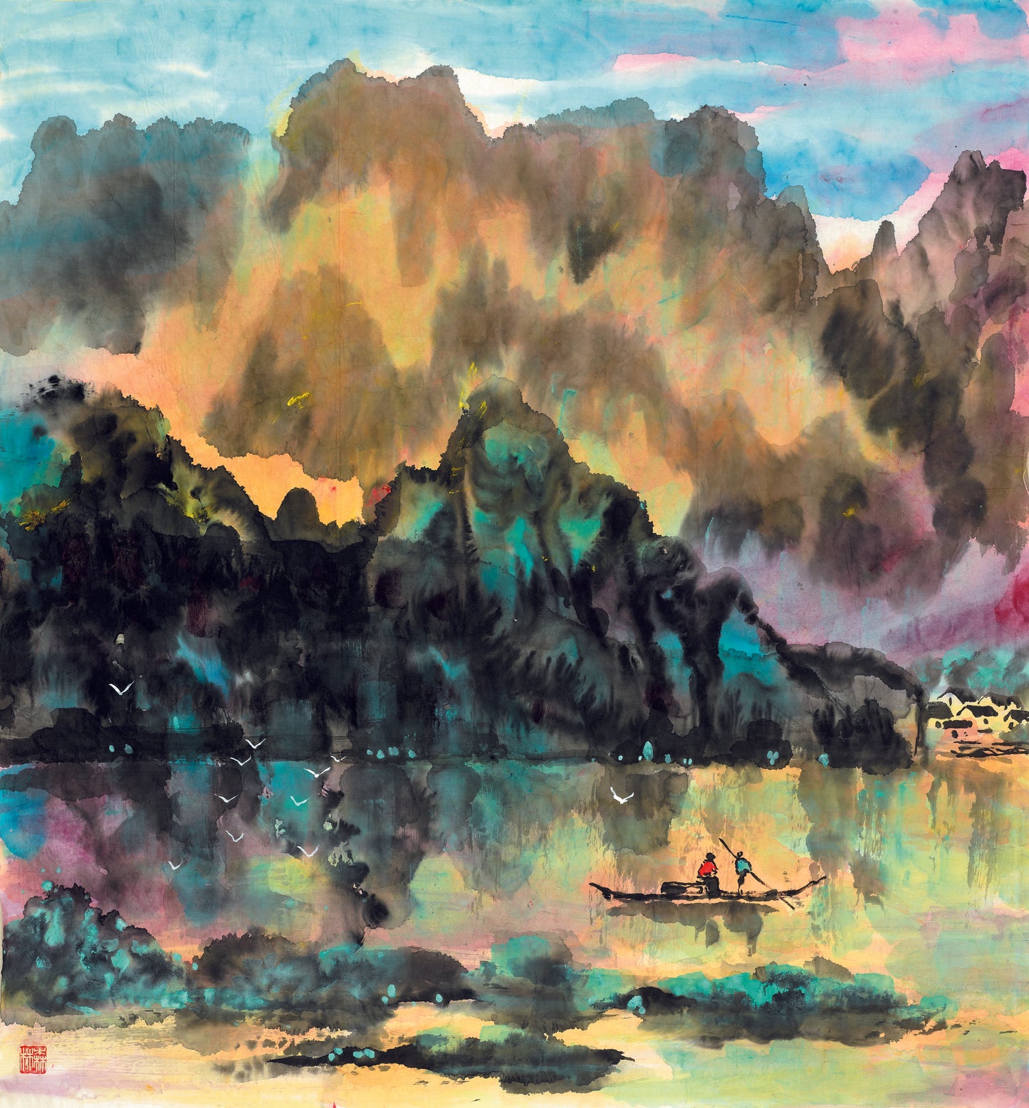 Small Boat in Mountains 扁舟山中绕