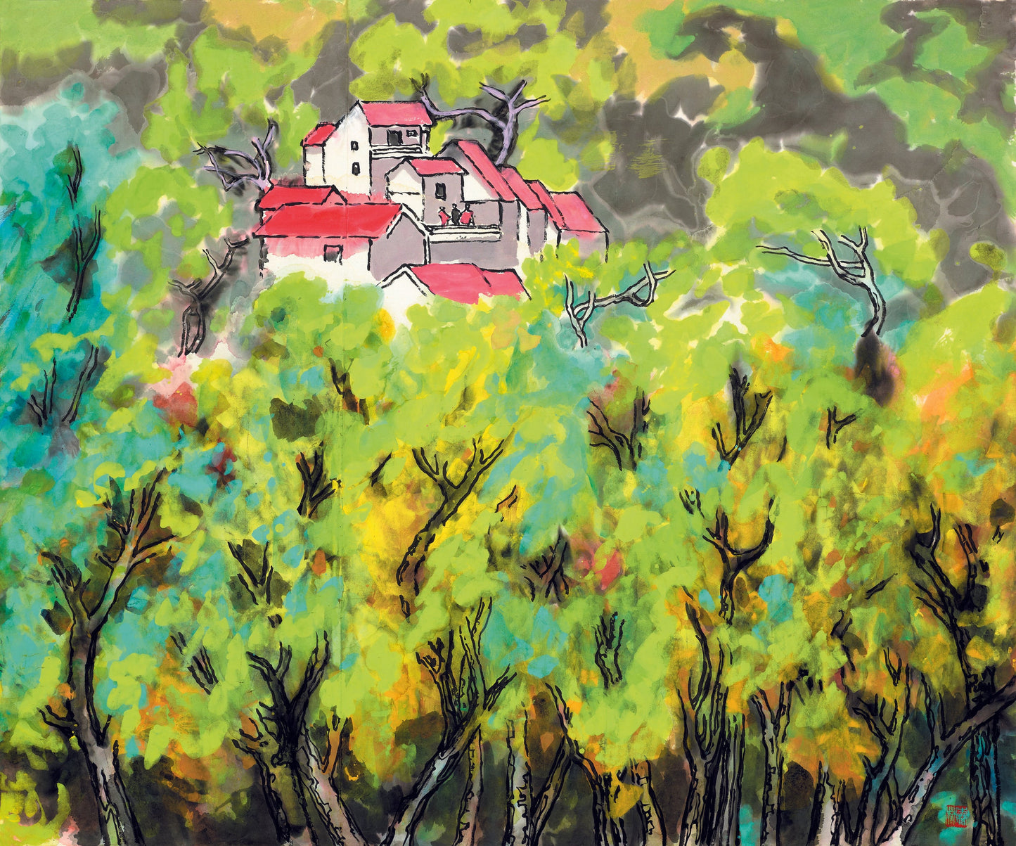 Print of Cabin in the Forest  林中小屋 